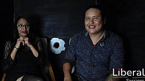 cornudo helps hotwife suck stranger cock at gloryhole first time
