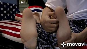 Chinese Nylon Feet Tickling Pt 1 With Sensitive Toes