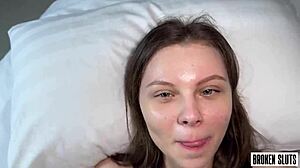 my sexy neighbor is going crazy her tiny 18+ pussy can barely fit that cock