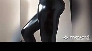 amazing ass in leather leggings and latex