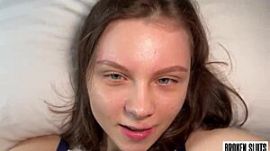 my sexy neighbor is going crazy her tiny 18+ pussy can barely fit that cock