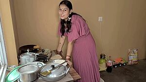 Hot lady sucking dick moaning loudly fuck in kitchen too much hard
