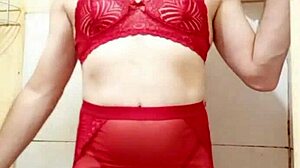 cdzinha de lingerie mostra seu pintinho