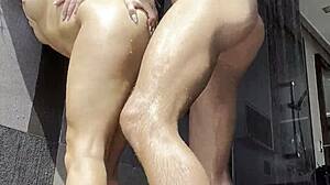 Homemade real couple intense passionate shower sex