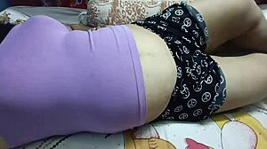 stepdaughter enjoyed the ass press in shorts