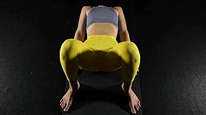 wow sensual yoga turns into semen retention with bent over ass focus