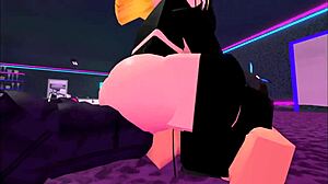 thick roblox girl rides dudes cock in club