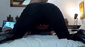 French milf fucks in satin lingerie
