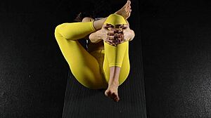 wow sensual yoga turns into semen retention with bent over ass focus