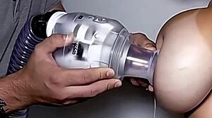 Sucking long nipples on huge lactating tits