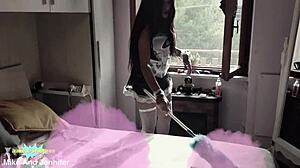 Hot Latina Maid Getting Down And Dirty