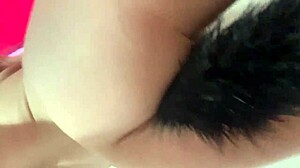 Hairy masseuse scissoring her customer