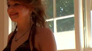 Evasive angles shows big boob teen babysitters having fun