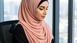 arab girl sucks in office