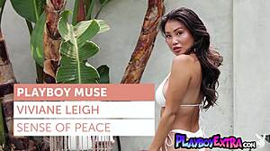Asian teen viviane leigh slips out of bikini and jumps into pool