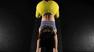wow sensual yoga turns into semen retention with bent over ass focus