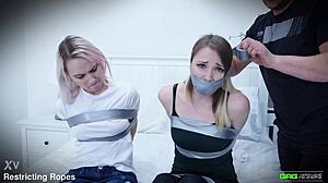 Chloe toy and lil missy uk enjoy tape gagged play