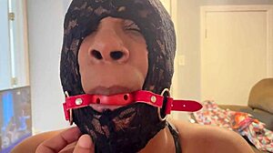 Black amateur slave gets slapped hard and facefucked until puking