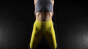 wow sensual yoga turns into semen retention with bent over ass focus