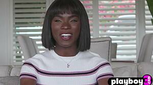 petite ebony milf strips then masturbates