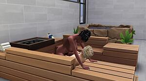 Mr Gab Fucks Brunette In The Sauna