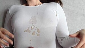 POV Couple Handjob Ends With Cum On Clothes