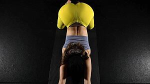 wow sensual yoga turns into semen retention with bent over ass focus