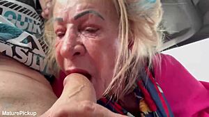 Tattooed granny picked up for hard anal