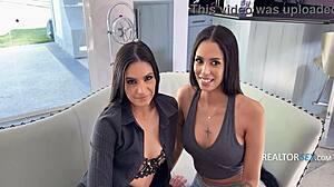 Petite realtor enjoys threesome with client and wife
