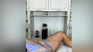 Close-up waxing of a big juicy penis