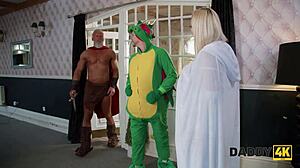 Spartan Daddy Fucks His Stepsons Cute Girlfriend