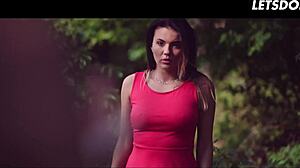 busty angel seduces vanessa for outdoor licking