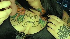 lipstick marks and sloppy deepthroat on fat cock