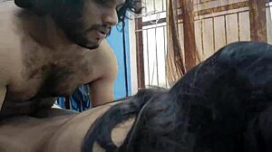 indian mallu couple ties hands for romantic bedroom play
