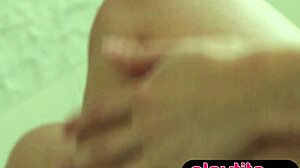 Gorgeous petite 18+ brunette milf strip lingerie to flaunt perky tits