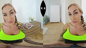 pizza girl blows delivery boy in vr