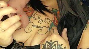 lipstick marks and sloppy deepthroat on fat cock