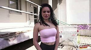 German scout - latina bruno santos with fit body and round ass pick up for casting fuck