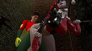 Caught harley quinn and fucked her hard