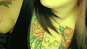 lipstick marks and sloppy deepthroat on fat cock