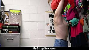 sassy shoplifter gets caught and enjoys it