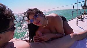 big-breasted woman had sex on yacht in rio with young guy