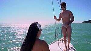 big-breasted woman had sex on yacht in rio with young guy