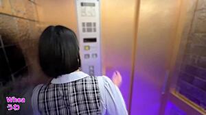 【elevator sex】「寒いんで抱き合いませんか？」休日のオフィスビル。初対面男女が挿入、中出し。