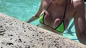 European Stepmom Artemisia Love Shows Big Juicy Tits In Tight Bikini