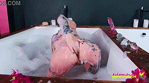 skinny emo teen rides big dildo in her tight ass