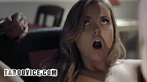 Hot stepdaughter have threesome with stepmom and stepdad for her b-day