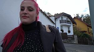 i cum in her mouth after fucking this pink haired bbw with huge boobs