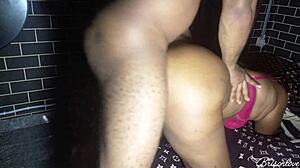 round ass takes bbc in doggy and gets cum in butthole