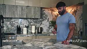 Stuck under sink and taken by wrong man in kitchen